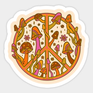Mushroom Peace Sign Sticker